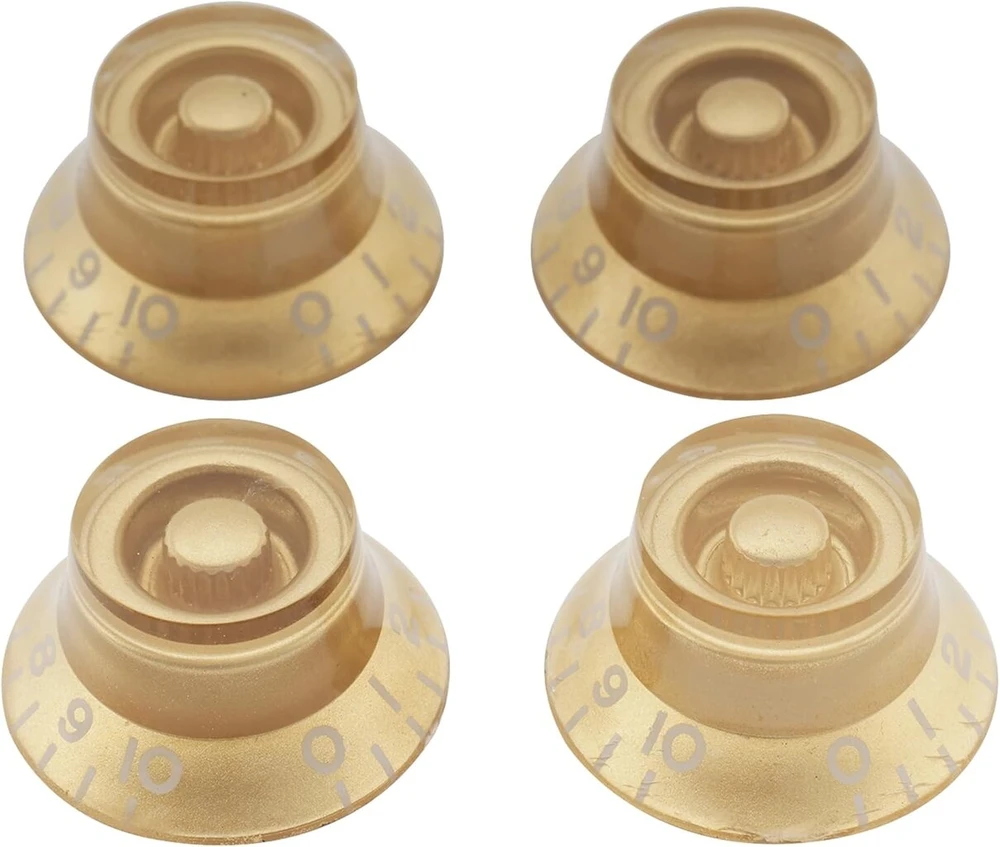 Musiclily metriniai gitaros potenciometro dangteliai "top Hat" tipo, garso stiprumo ir tembro reguliavimo galvutės, skirtos epiphone les paul sg import elektrinėms gitaroms, auksinės spalvos (4 vnt.)