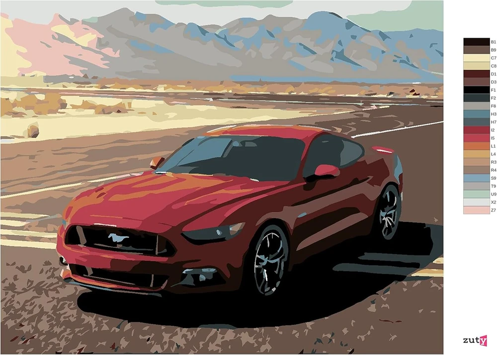 Mustang paveikslas pagal skaičius 40 x 50 cm be porėmio