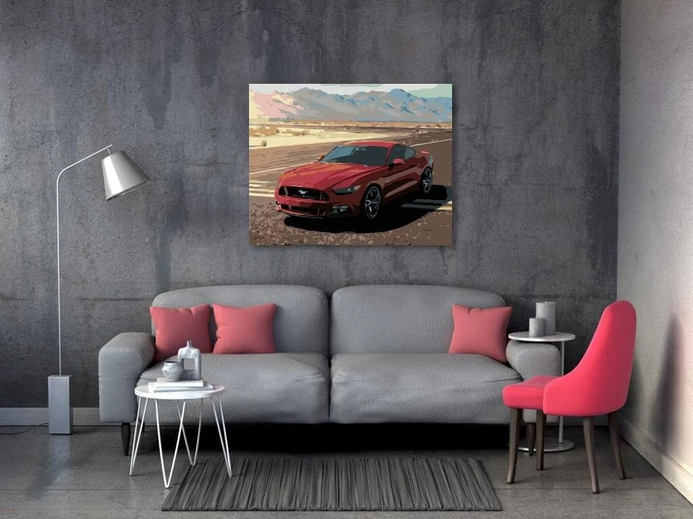 Mustang paveikslas pagal skaičius 40 x 50 cm be porėmio