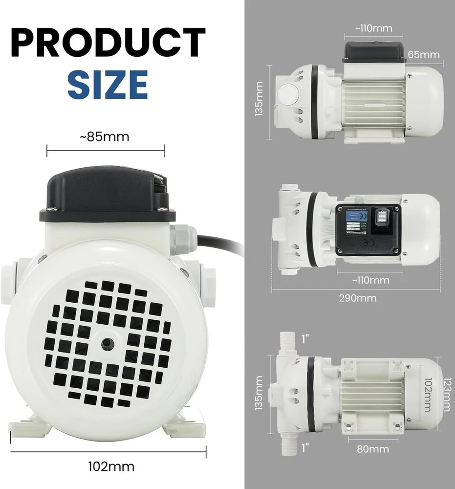 Mxmoonant 220v Ac daugialypis skysčių diafragminis siurblys 25psi 1.7bar 400w 40lpm/min savaime užsipildantis mygtukinis paleidimas sustabdymas dyzelinas karbamidas adblue def gėrimai
