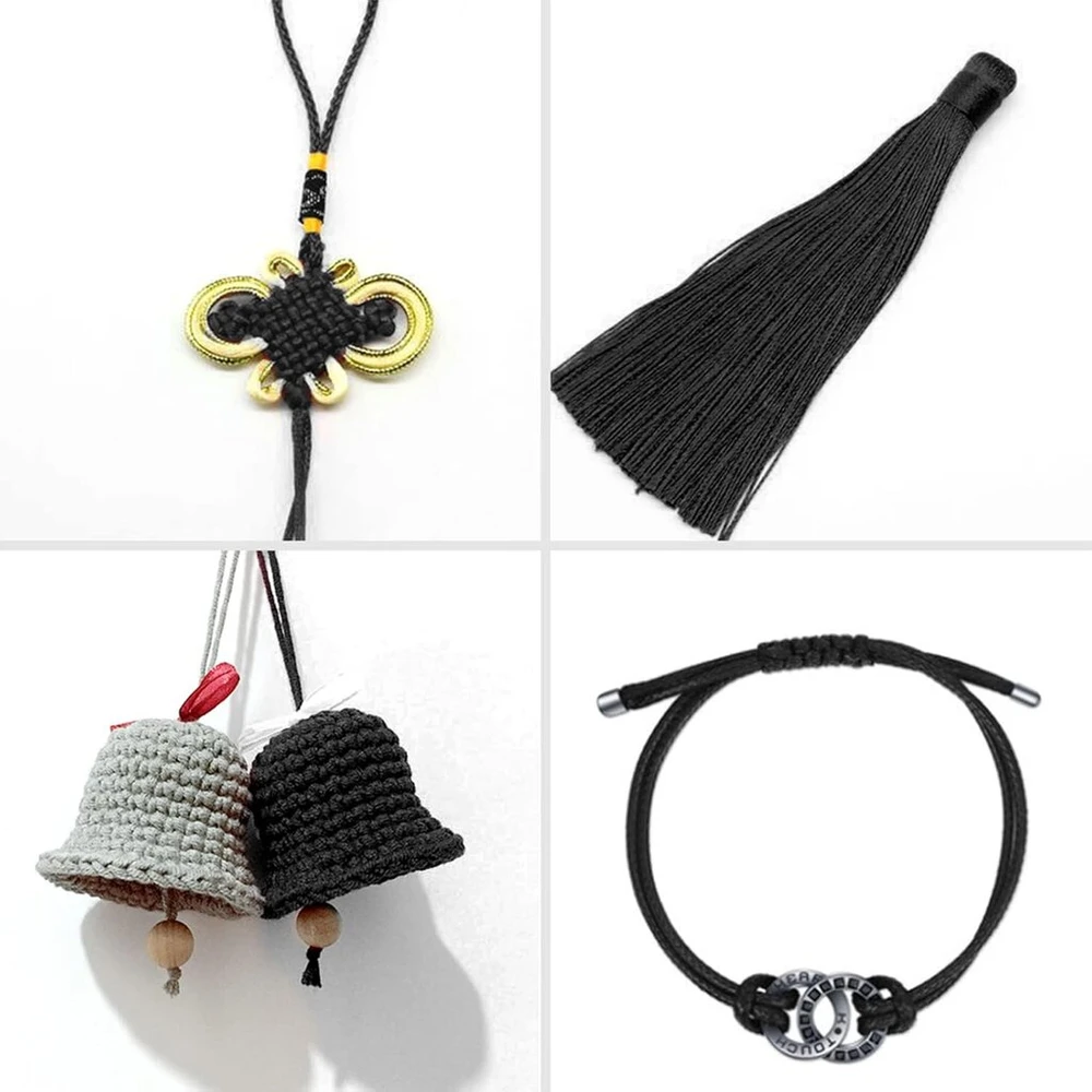 Nailoninė virvė kiniškam mazgui, rattail makramė shamballa siūlas, nailoninė virvelė papuošalų gamybai „pasidaryk pats“, 100 m x 0,8 mm