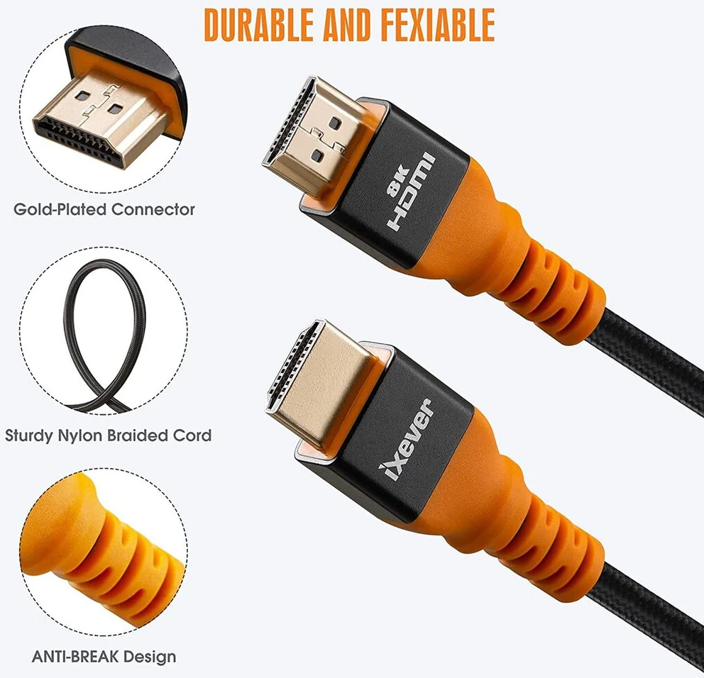 NAKAMICHI Hdmi 2.1 Kabelis 8k 3m, 48gbps, Ultra Hd, Dinaminis Hdr
