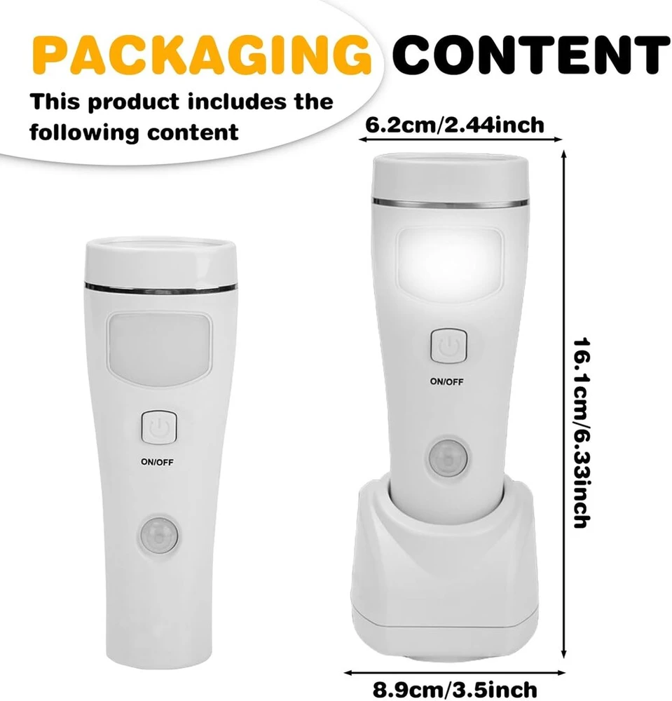 Naktinė lemputė-žibintuvėlis: led įkraunamas indukcinis žibintuvėlis, prie sienos montuojamas jutiklinis šviestuvas-žibintuvėlis, avarinis žibintuvėlis dingus elektrai, avariniams atvejams, naudojimui patalpose ir lauke (baltas)