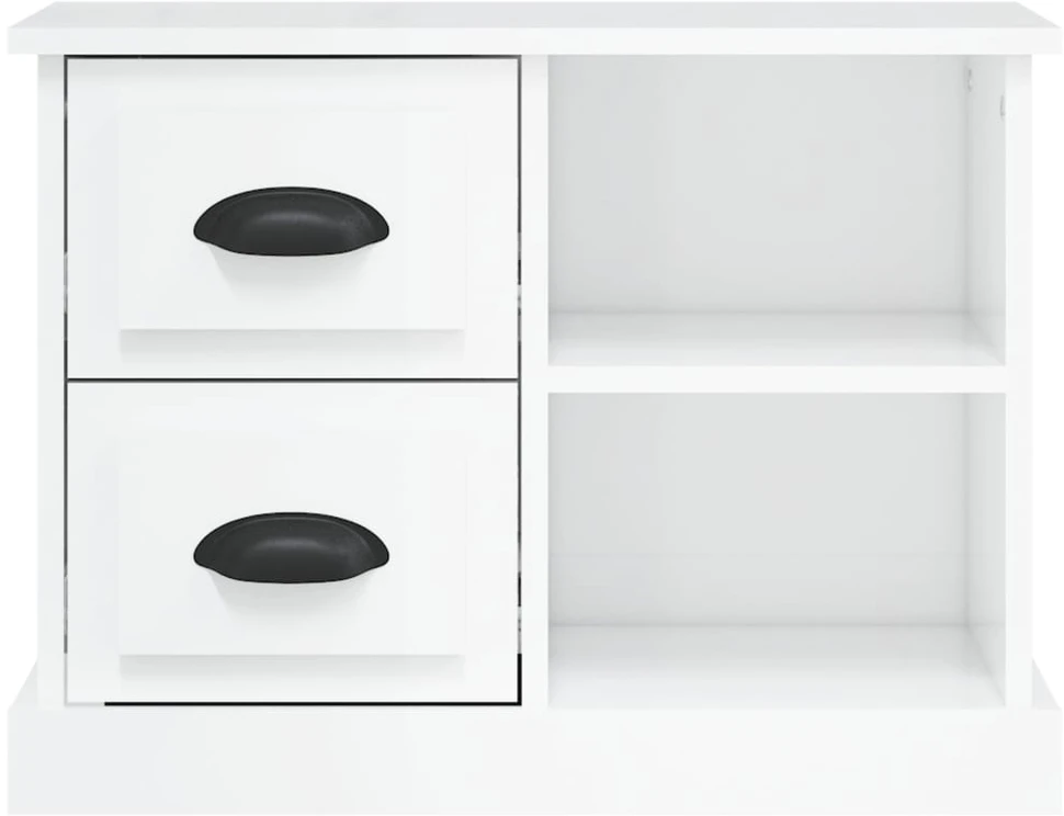 Naktinė spintelė, baltos spalvos, 60x35,5x45cm, blizgi