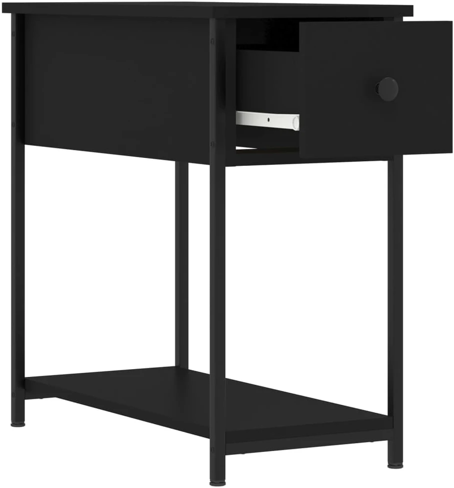 Naktinė spintelė, juodos spalvos, 30x60x60cm, apdirbta mediena