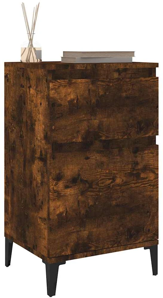 Naktinės spintelės, 2vnt., dūminio ąžuolo spalvos, 40x35x70cm