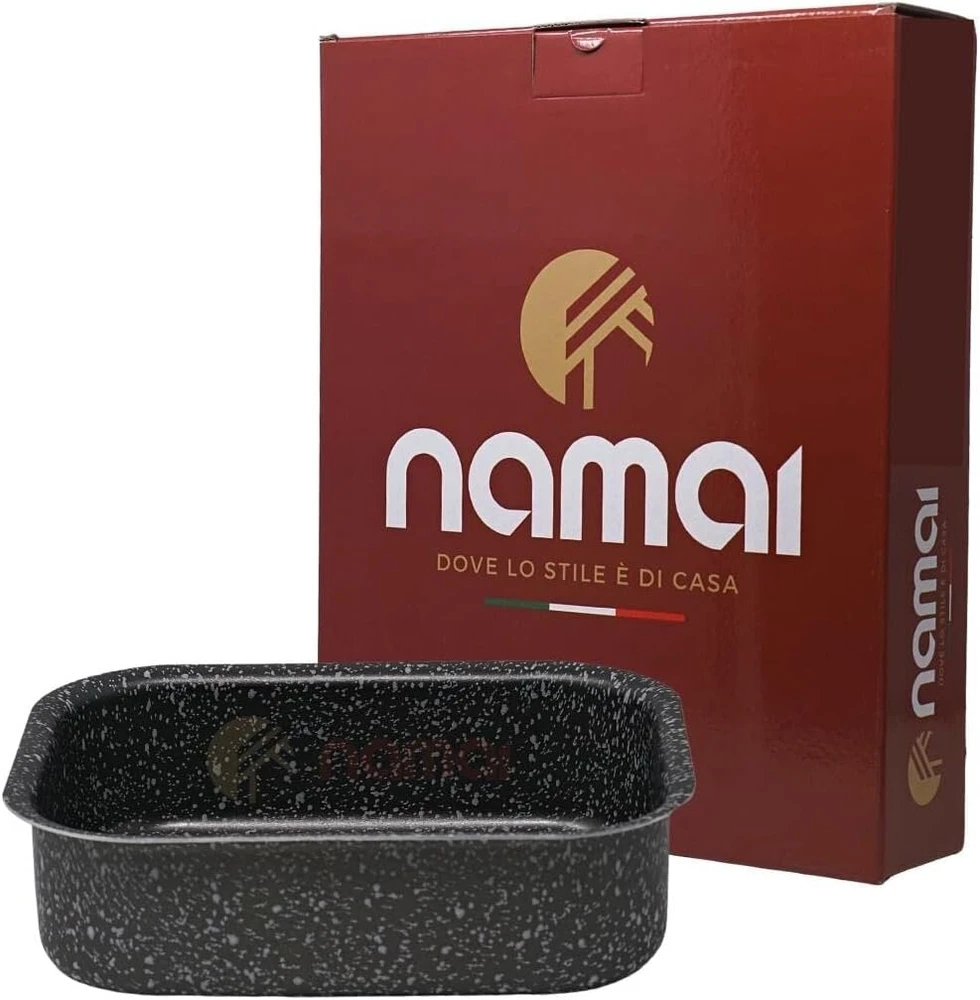 Namai - Mažas kepimo indas 22cm x 15cm - Gilus indaplovėje plaunamas nelipnus kepimo padėklas, aliumininis, lengvai valomas bakeform First-class Craft - lazanijos apkepo indas, pagamintas Italijoje