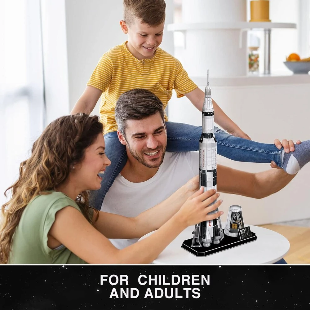 Nasa - 3d dėlionė Apollo Saturn V Rocket | 3d dėlionė vaikams | 3d dėlionė suaugusiems | modelių rinkinys suaugusiems | 3d dėlionė vaikams nuo 8 metų | 136 detalės | 3d dėlionė