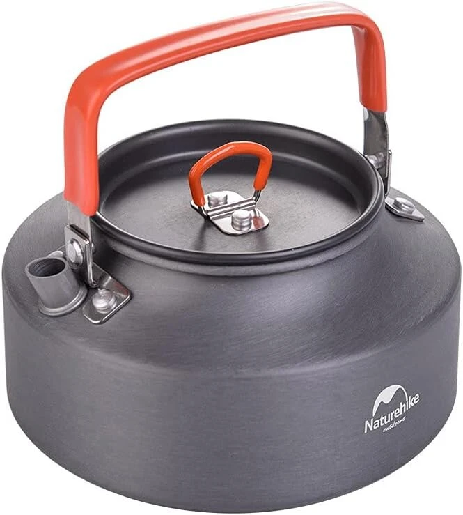 Naturehike Kempinginis arbatinukas kavos puodas nešiojamas lauko arbatinukas aliumininis su snapeliu 1,45 l (pilkas)