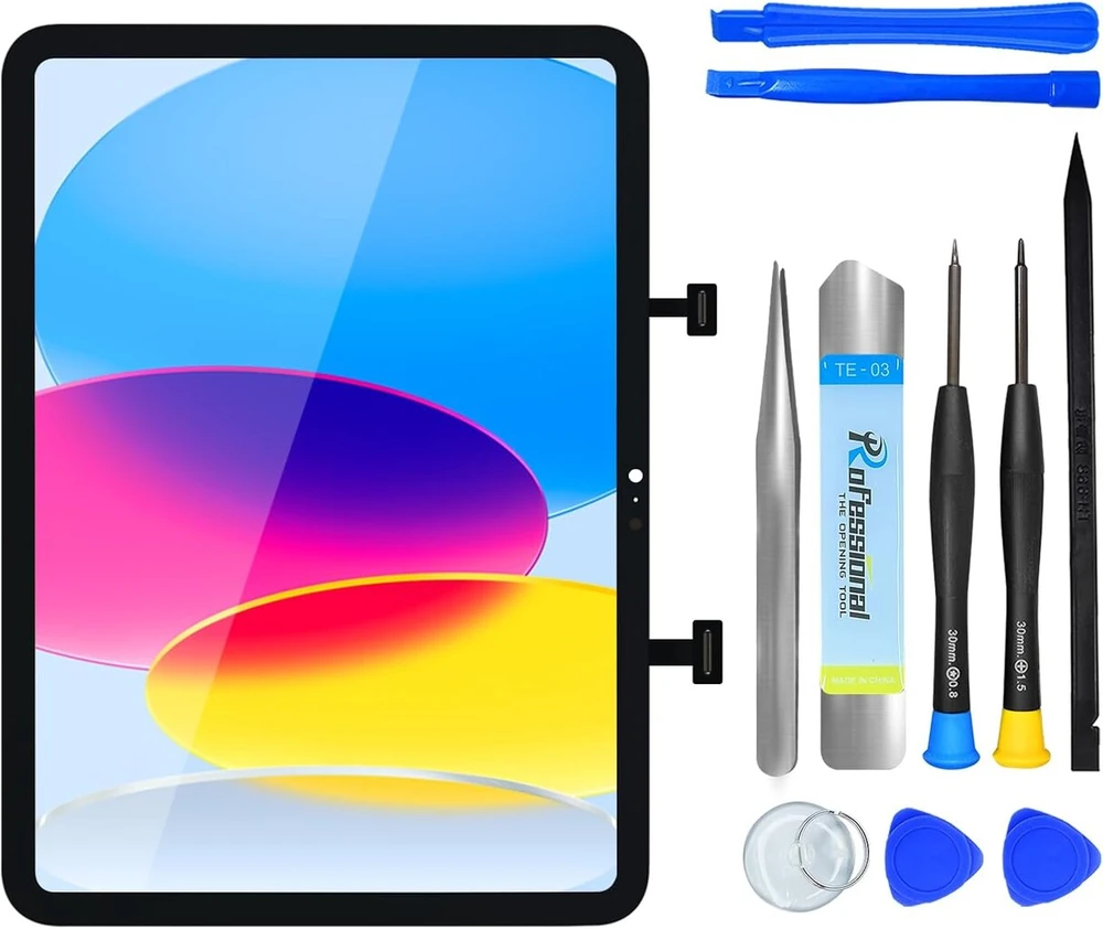 Nb+ jutiklinis ekranas, skirtas ipad 10 ekranui 10,9 colio, ipad 2022 (a2696 a2757 a2777) kartos, su įrankių rinkiniu, su iš anksto užklijuojamais klijais (juodas)
