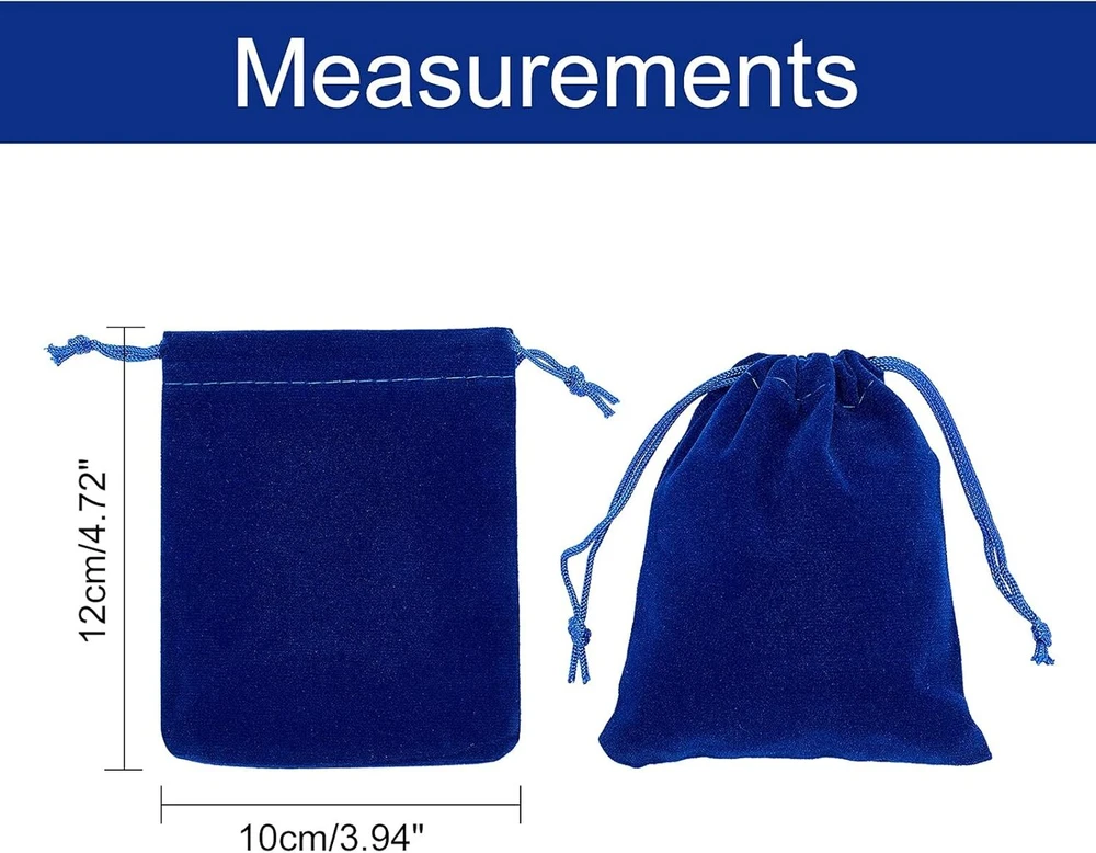 Nbeads 30 vnt. 12 x 10 cm aksominių maišelių rinkinys, tamsiai mėlyni aksominiai maišeliai su raišteliais, stačiakampiai dovanų maišeliai, papuošalų laikymo maišeliai, saldainių maišeliai, papuošalų maišeliai Kalėdoms, vakarėliams, vestuvių dovanoms