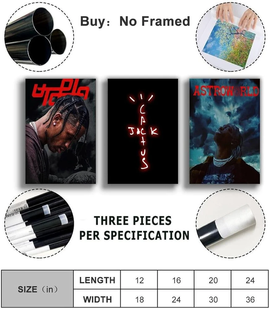 Nebulanova Travis Scott albumo plakatas 5 drobės plakatas sienų dekoratyvinis atspaudas paveikslas tapyba svetainės miegamojo dekoravimui be rėmo stiliaus 20 x 30 cm