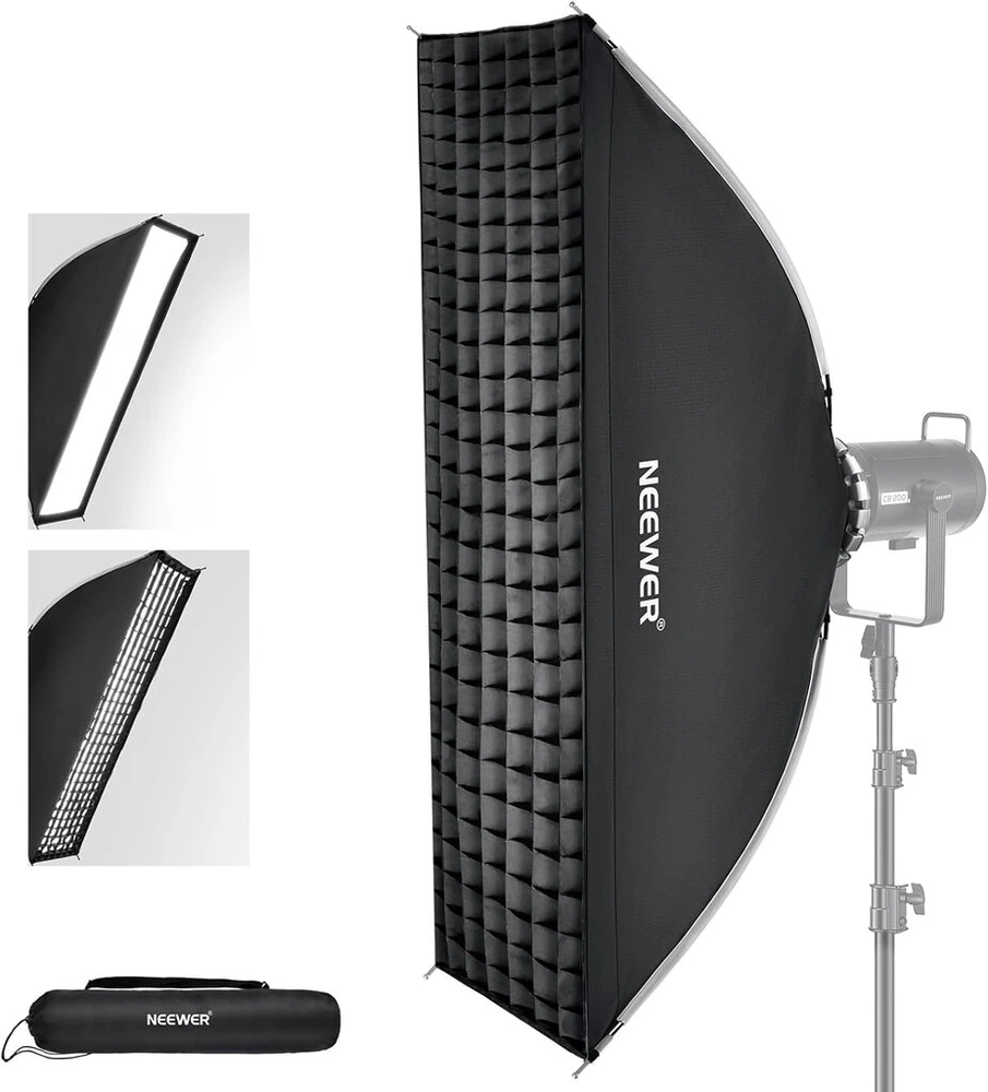 Neewer 30x120cm Softbox su Bowens laikikliu ir difuzoriais