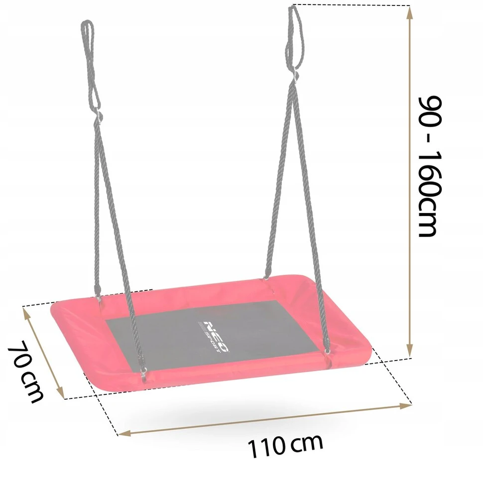 Neo-sport didelės sūpynės gandralizdis, pakabinamas krėslas 110 cm xxl
