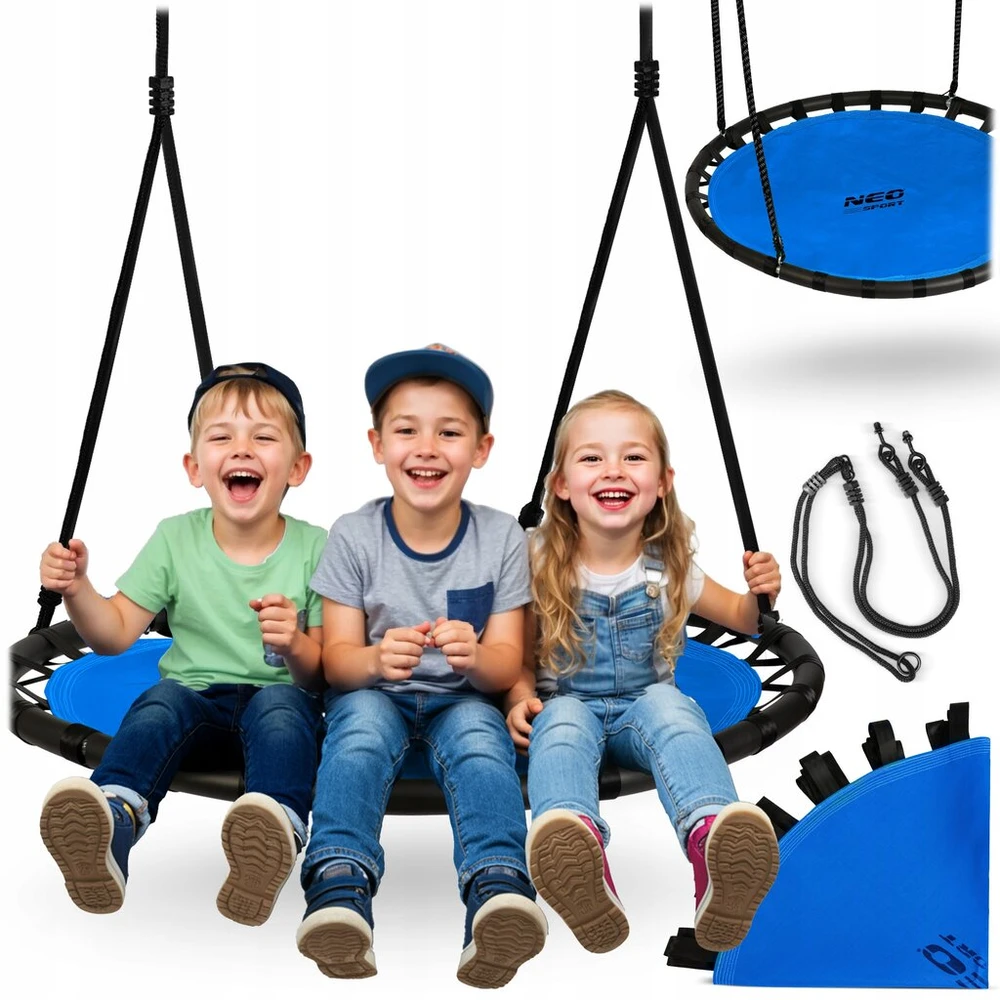 Neo-Sport Didelės sūpynės sodui, tvirtas gandralizdis, pakabinamas krėslas 120 cm xxl