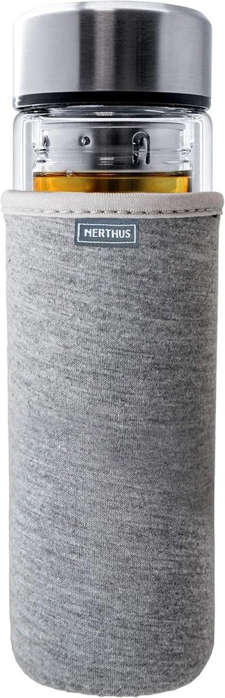 Nerthus Fih 664 filtruojantis 350 ml termosas su dviguba sienele, arbatos sieteliu, kelioninis puodelis, arbatinukas, 0,35 l, stiklas
