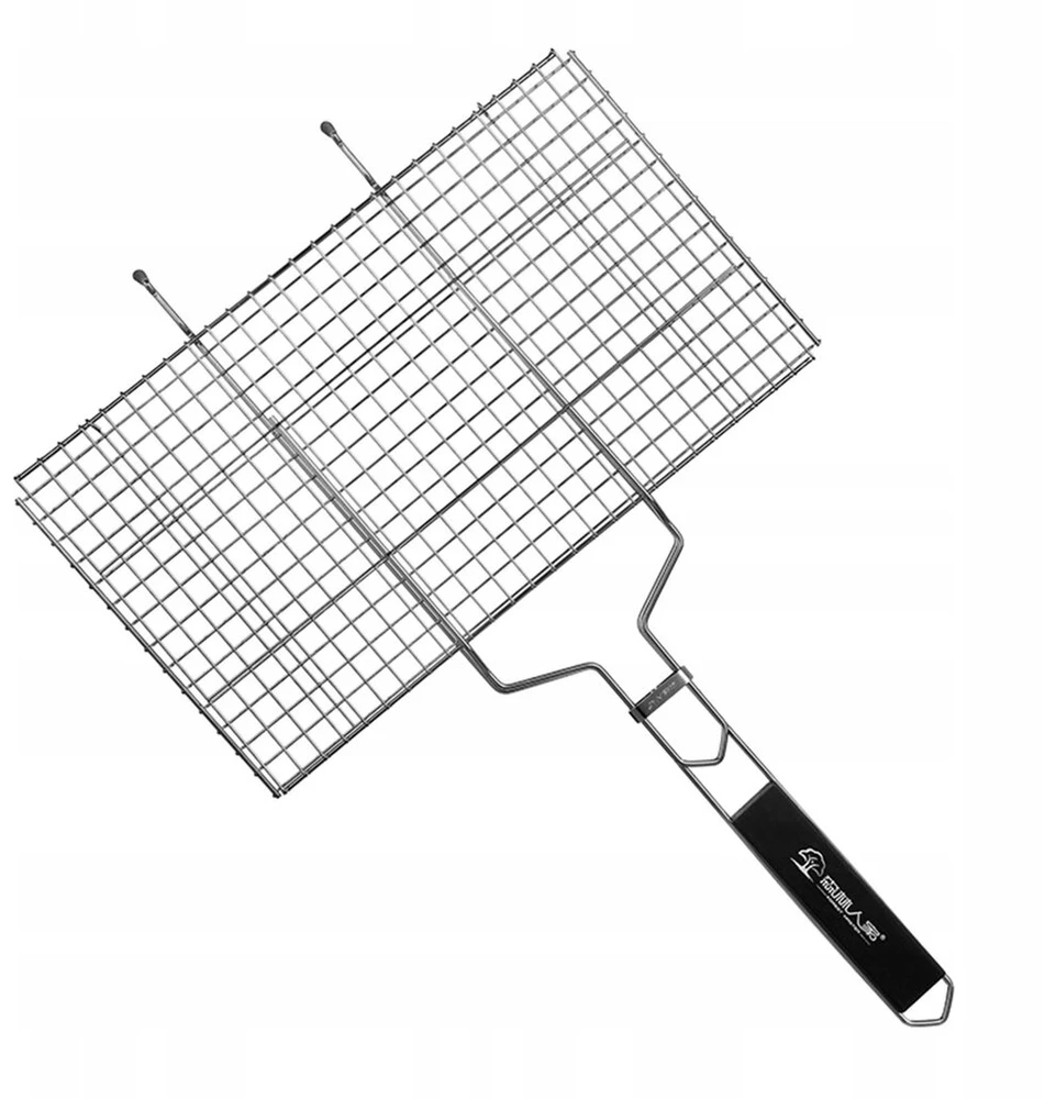 Nerūdijančio plieno bbq grilio krepšys su rankena, grilio tinklelis 62.5x35 cm