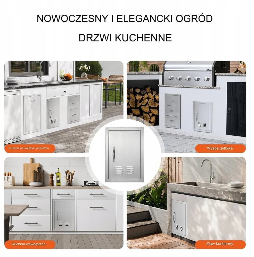 Nerūdijančio plieno grilio durelės