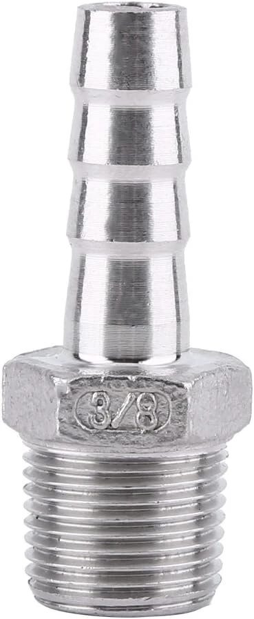 Nerūdijančio plieno jungtis, žarnos jungtis, nerūdijančio plieno ss304 išorinis sriegis vamzdžio jungtis žarnos jungtis 1/8 colio ~ 3/4 colio (3/8 x 10 mm)