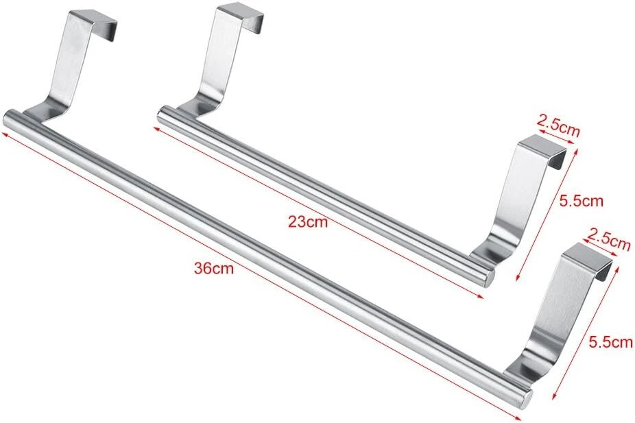 Nerūdijančio plieno rankšluosčių laikiklis virtuvei ir voniai (36 cm)