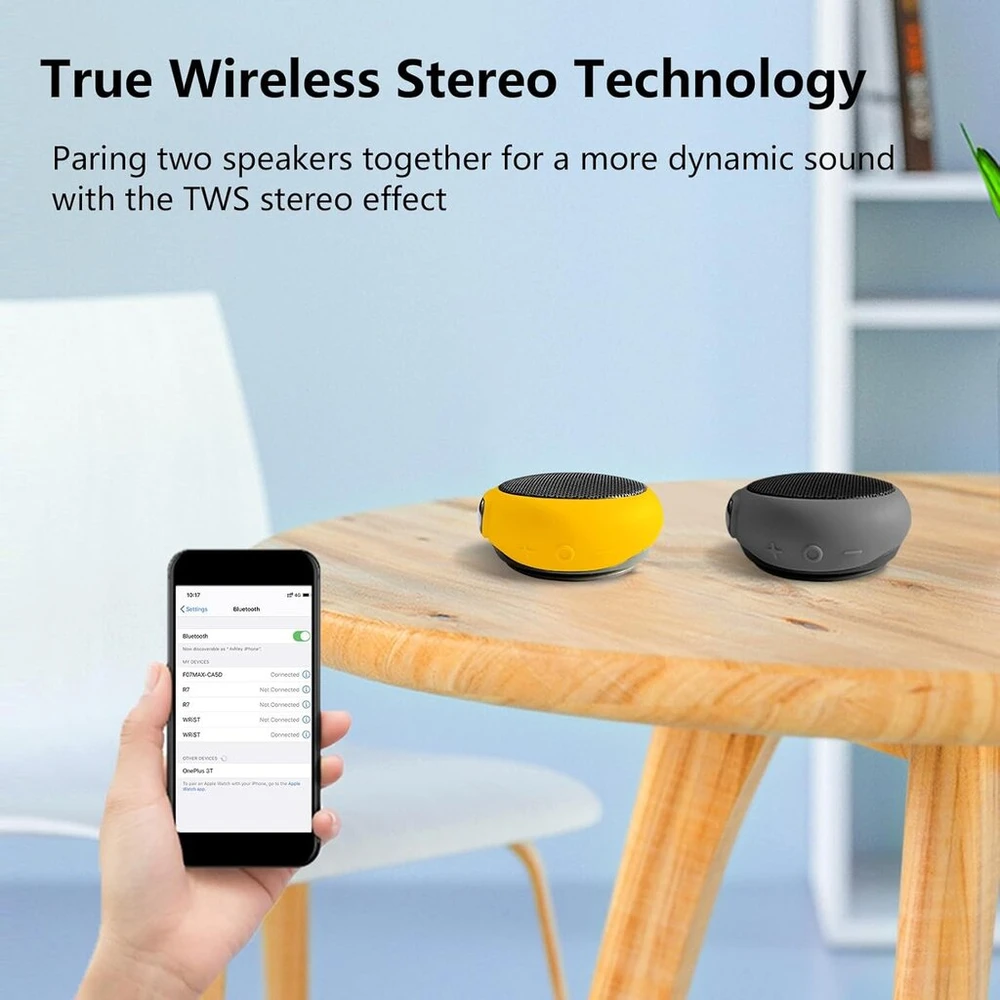 Kompiuterio kolonėlės Nešiojama bluetooth kolonėlė, belaidė riešo kolonėlė bėgiojimui, kolonėlės laikrodis su mikrofonu, baltojo triukšmo įrenginys (17 garsų), atspari vandeniui, kolonėlė žygiams ir lauko sportui
