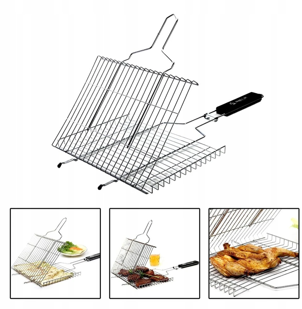Nešiojamas grilio krepšys, nerūdijančio plieno, Bbq kepsninės įrankis, 62.5x42 cm