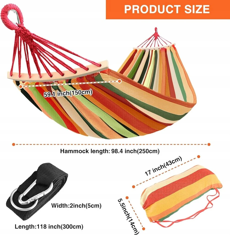 Nešiojamas hamakas Bestrip double 150x200 color sling, keliamoji galia 300 kg