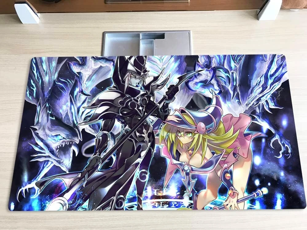 New Mlikemat Playmat Dark Magician Girl, Tcg Ccg prekybos kortų žaidimo kilimėlis be zonų + nemokamas krepšys (zd014-89-k-no Zones)