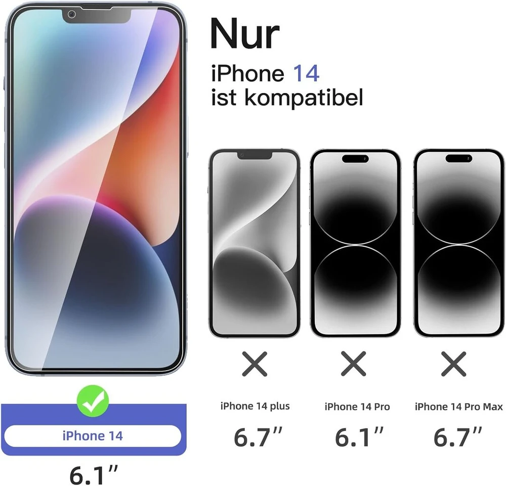 New'c 2 x privatumo apsauga, skirta iphone 14, pagaminta iš grūdinto stiklo (6,1 colio) ir 2 x kameros grūdinto stiklo kameros apsauga, skirta iphone 14 (6,1 colio) - 28 laipsnių patobulintas žiūrėjimo kampas - atsparus įbrėžimams