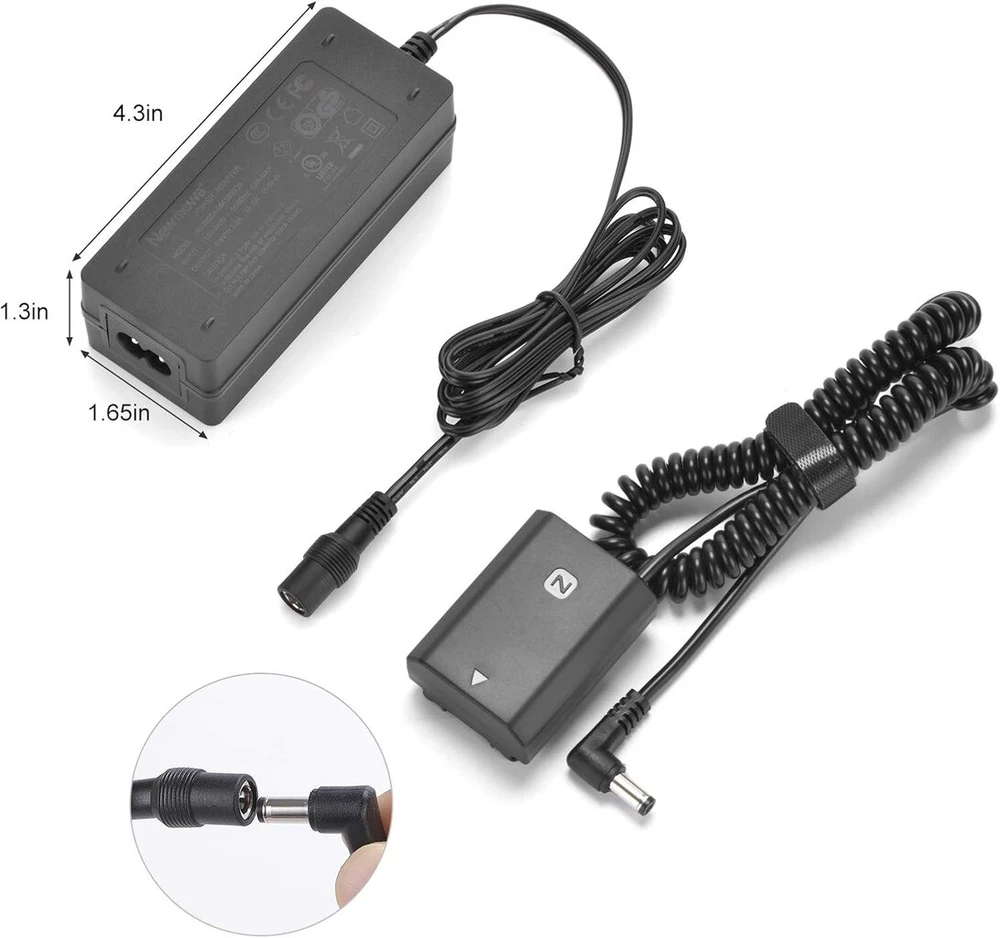 Newmowa Ac maitinimo adapteris Dr-fz100 fiktyvi baterija ir Dc jungties įkrovimo rinkinys, pakeičiantis Np-fz100 bateriją, skirtas Sony Ilce-9, A7m3, A7r Iii, A9, A7rm3
