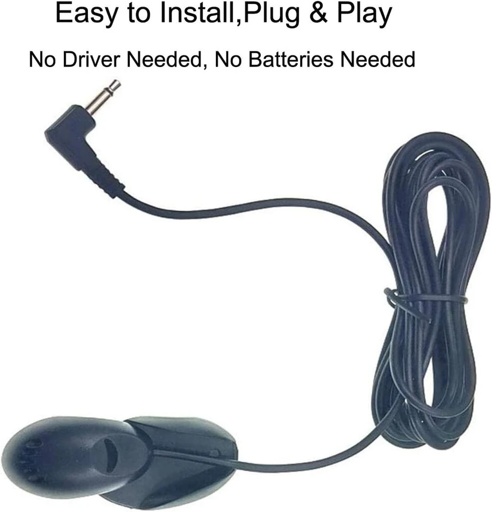 Newth mikrofonas 3,5 mm Mic, suderinamas su Sony Jvc Kenwood Boss Jensen Alpine automobiliniu mikrofonu, skirtas automobiliui, transporto priemonei, pagrindiniam įrenginiui, Bluetooth audio stereo radijui Gps Dvd, Plug & Play
