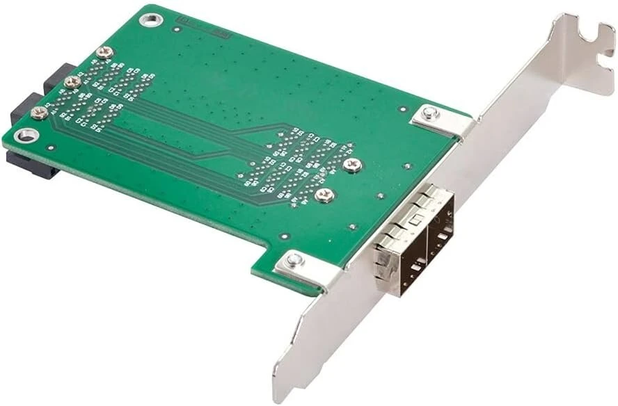Nfhk dviejų prievadų mini sas hd sff-8644 į vidinį sas hd sff-8643 pcba moterišką adapterį su žemo profilio laikikliu