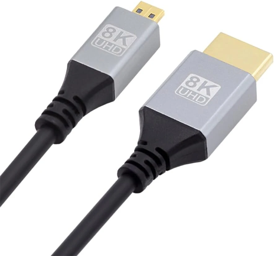Nfhk Micro Hdmi 2.1 Kabelis 8k 4k Ultra Plonas 50cm Hdtv Kamerai