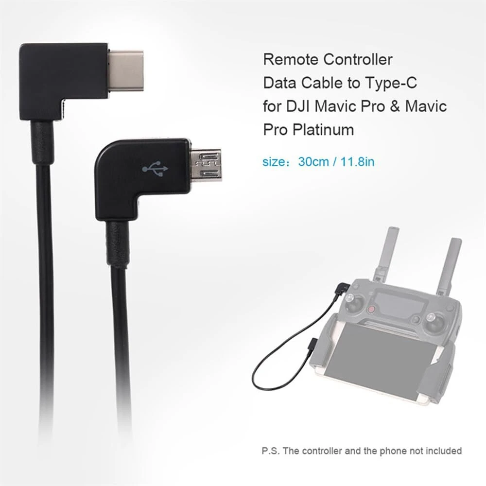 Nfhk nuotolinio valdymo duomenų kabelis type c į micro usb, skirtas dji mavic pro platinum mavic pro rc priedams