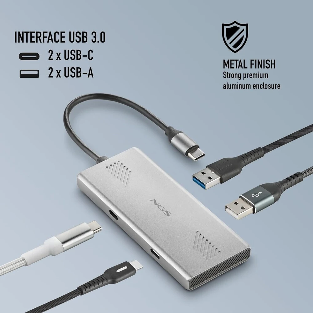Ngs Wonderduo-c 4-in-1 Usb-c/usb-a Hub, 5gbps