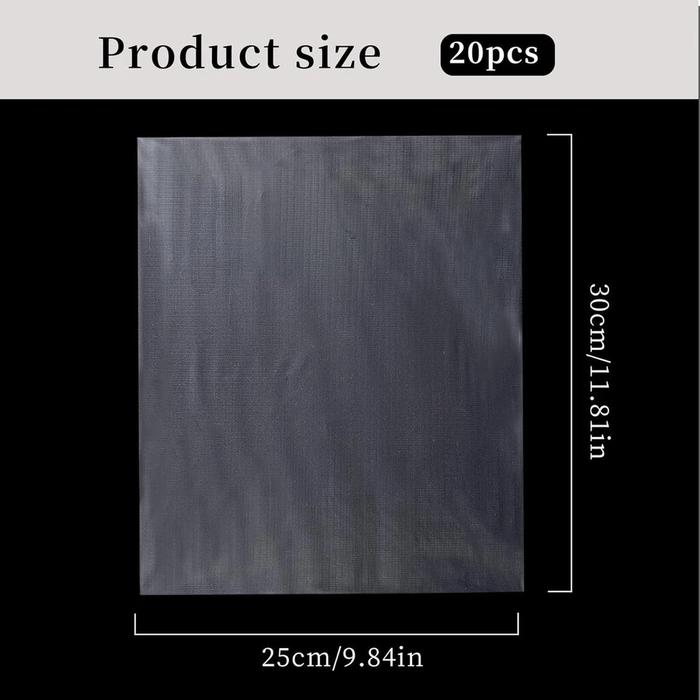 Niceneeded 20 lapų plaunamas lipnus stabilizatorius 30,5 x 25,4 cm skaidri vandenyje tirpi plėvelė siuvinėjimo viršutinis stabilizatorius
