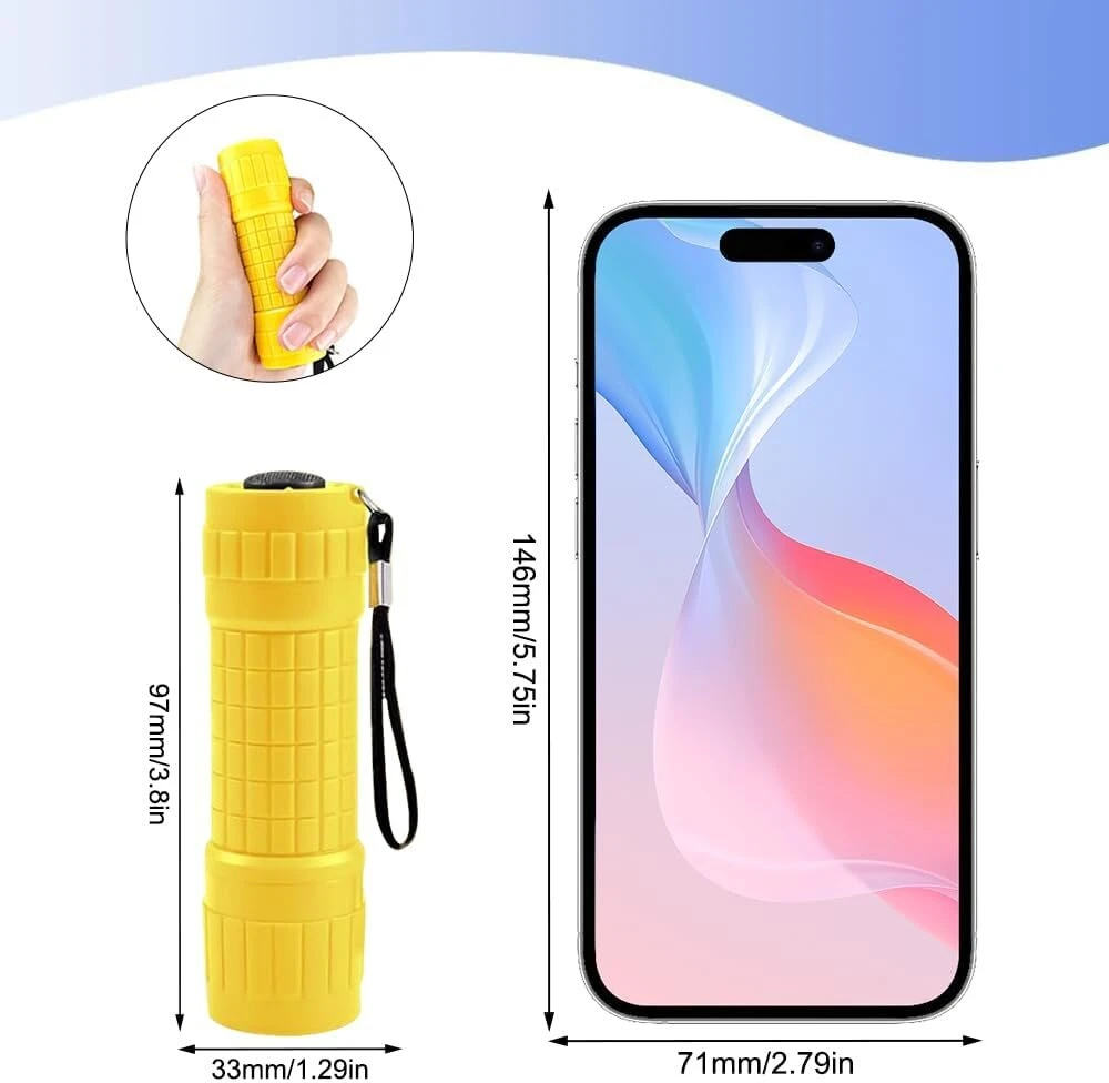 Nicewat 8 vnt. Mini Led žibintuvėlis vaikams, Cob Led mažas žibintuvėlis vaikams su 24 Aaa baterijomis ir virvele, vaikiškas stovyklavimo žibintuvėlis stovyklavimui lauke, avarinis žibintuvėlis vaikų gimtadienio vakarėlio dovanos