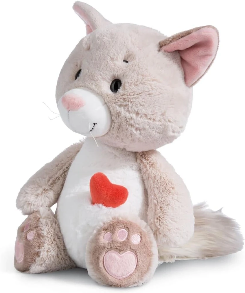 Nici Minkštas žaislas Meilės katė Pūkuota 25 cm - mielas minkštas pliušinis žaislas apkabinimui ir žaidimui, pliušinis žaislas vaikams ir suaugusiems, 49407, puiki dovanos idėja, smėlio spalvos, 25 cm