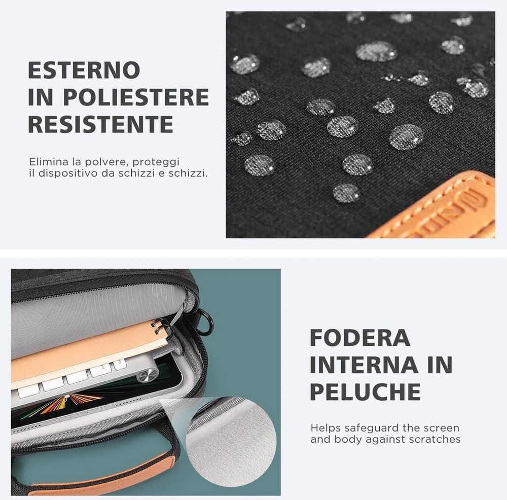 Nidoo 10-11/13/14 colių planšetinio kompiuterio apsauginis dėklas, krepšys per petį, nešiojamojo kompiuterio tamsiai pilkas, tamsiai pilka, universalus
