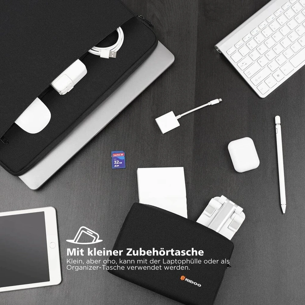 Nidoo 13–14 colių nešiojamojo kompiuterio dėklas, skirtas Surface Book 3 / Surface Nešiojamas kompiuteris Studio / 14 colių Elitebook 640 645 1040 G9 / Thinkpad X1 Carbon Gen 5–10 / X1 Yoga Gen 4–7 / Thinkpad E14 Gen 4, juodas