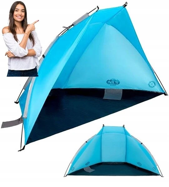 Nils Camp Didelė paplūdimio palapinė Sodo Apsauga nuo UV spindulių Ekranas 210CM Uždangalas Nešiojama