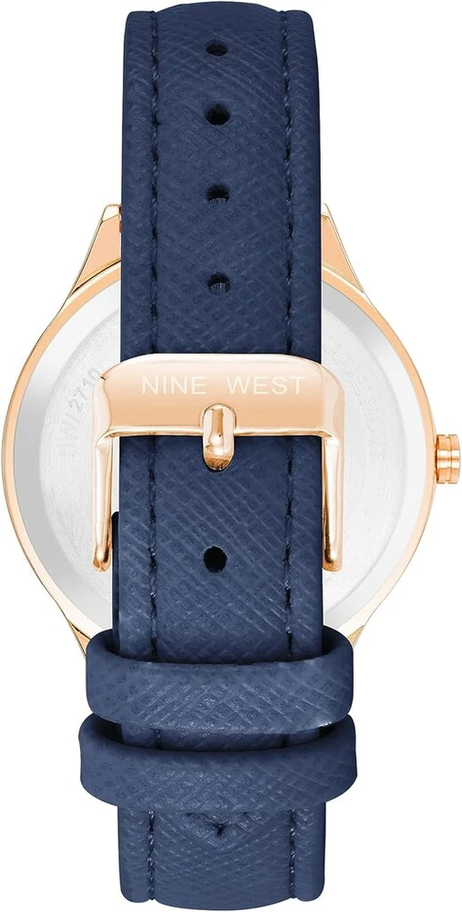 Nine West moteriškas laikrodis Nw/2836, tamsiai mėlynas/rožinio aukso spalvos, modernus