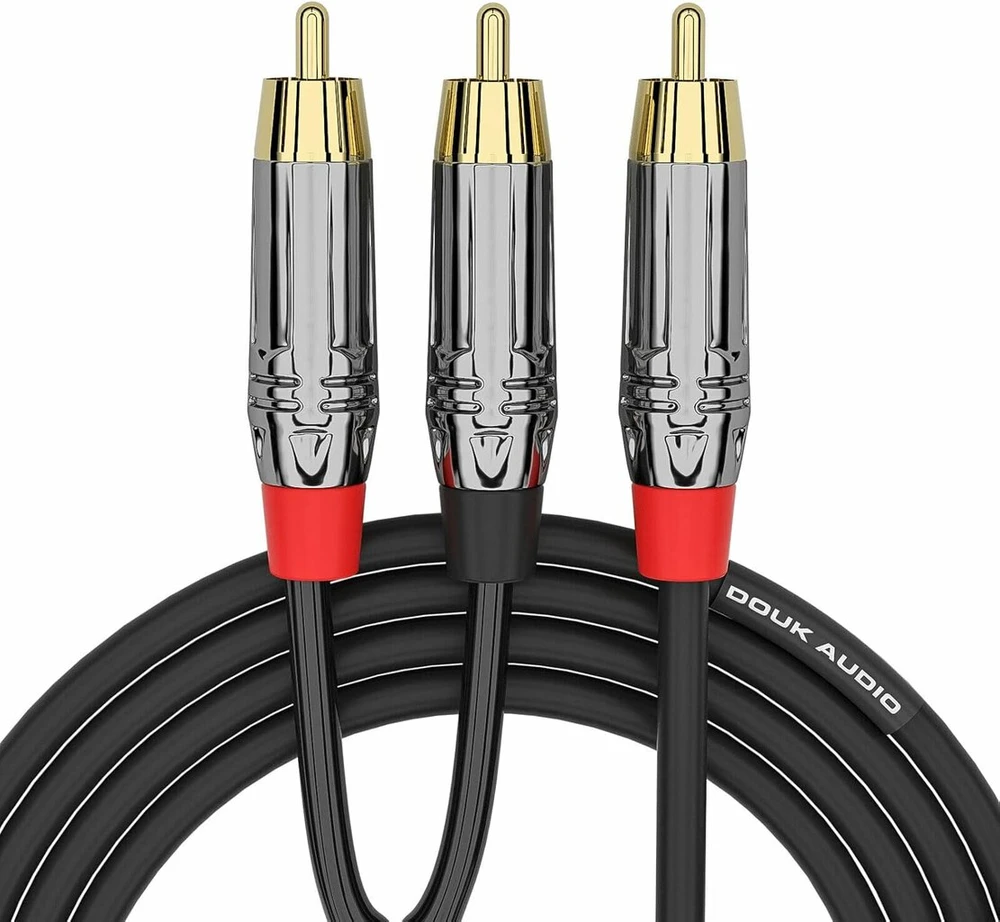 Nobsound 1x2 Rca audio kabelis, paauksuotas, 1m