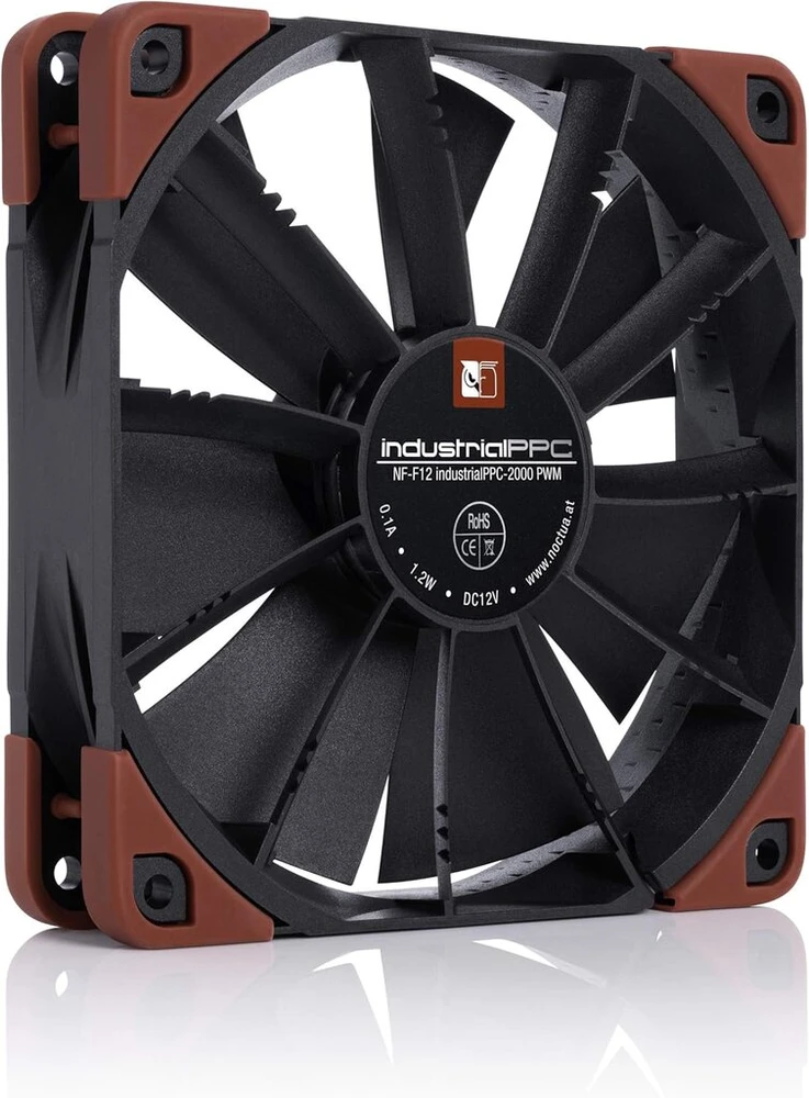 Noctua Nf-f12 Ippc 2000 Pwm, 4 kontaktų, didelio našumo aušinimo ventiliatorius su 2000 aps./min. (120 mm, juodas)
