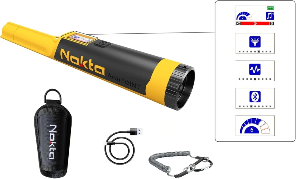 Nokta Accupoint metalo ieškiklio "pinpointer" su spalvotu Lcd