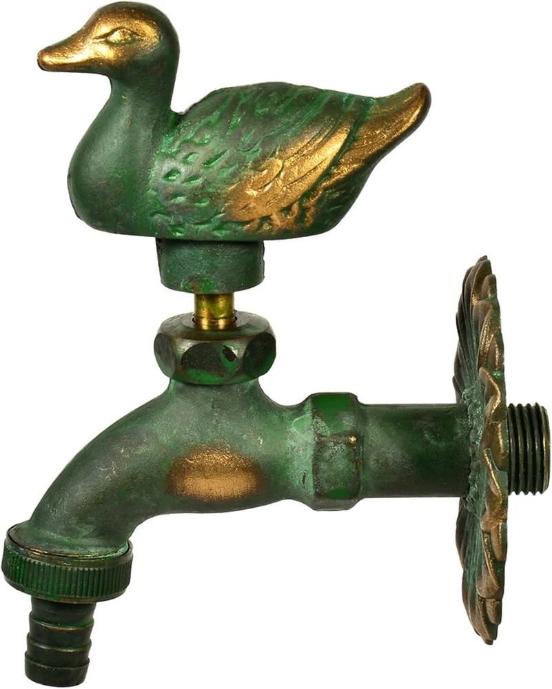Nostalgia išėjimo ventilis "duck" 11213, 1/2 colio, patinuotas žalvaris, ilgas atstumas nuo sienos, vientisa sieninė rozetė