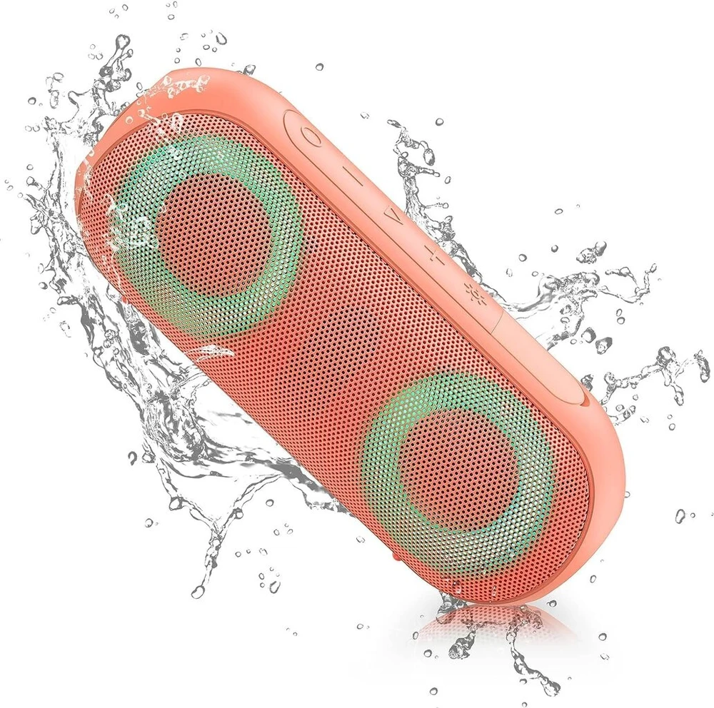 Kompiuterio kolonėlės Notabrick bluetooth garsiakalbis su rgb apšvietimu, nešiojama muzikos dėžutė su ipx7 atsparumu vandeniui, 30 w stereo poravimas, belaidis bluetooth 5.0, 24 valandų baterija namams, laukui, vakarėliams, kelionėms (oranžinis)