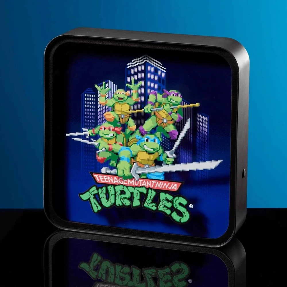 Numskull oficialus tmnt akrilinis logotipo stalinė lempa-sieninis šviestuvas miegamajam, biurui, namams, studijoms, darbui - oficiali teenage mutant ninja turtles atributika