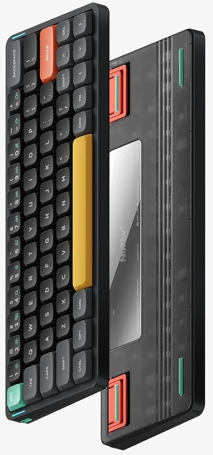 Nuphy Air60 V2 nešiojama mechaninė belaidė mini klaviatūra su apšvietimu, palaiko Qmk/via, suderinama su Windows/mac Os/linux per Bluetooth 5.1/2.4ghz/(usb-c), juoda Gateron Wisteria Switch