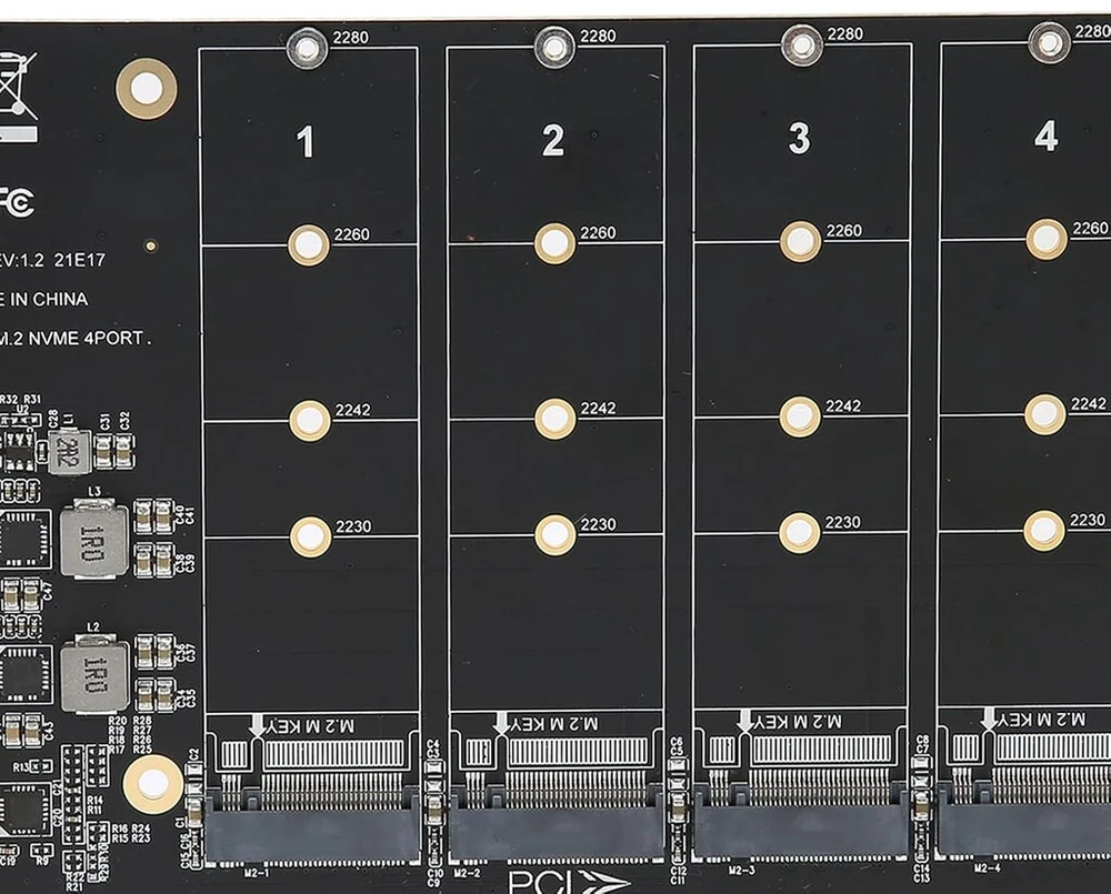 Nvme M.2 Pcie X16 adapteris su 4 prievadais
